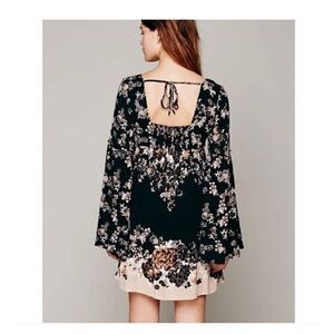 Free People Modern Chinoiserie Bell Sleeve Dress